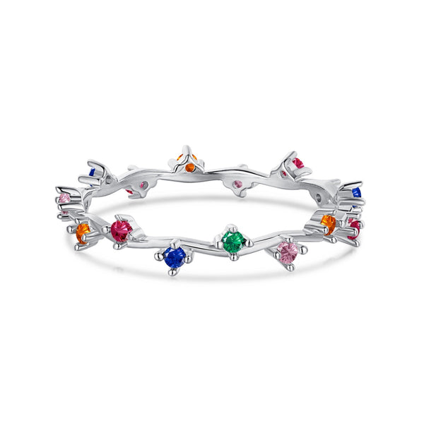 <ORIELL>Radiant Colorful Round Cut Daily Ring