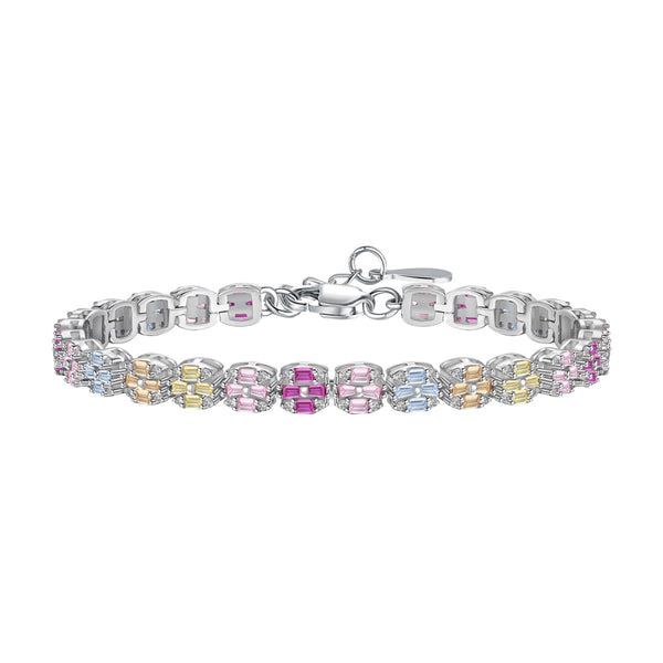 <ORIELL>Delicate Colorful Emerald Cut Daily Bracelet