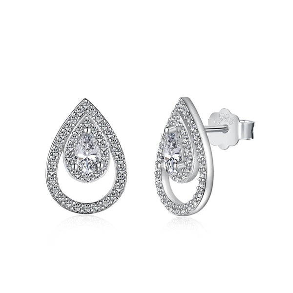 <ORIELL>Sparkling Delicate Water Drop Shape Daily Earrings