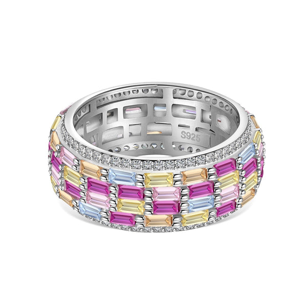 <ORIELL>Radiant Colorful Radiant Cut Daily Ring