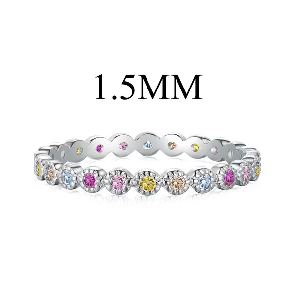 <ORIELL>Radiant Sparkling Round Cut Daily Ring